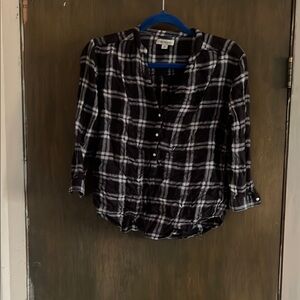 Calvin Klein Black and White Checkered Button Up Shirt size extra small